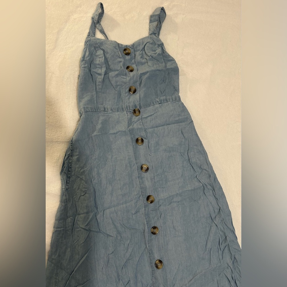 Blue Button-Down Dress